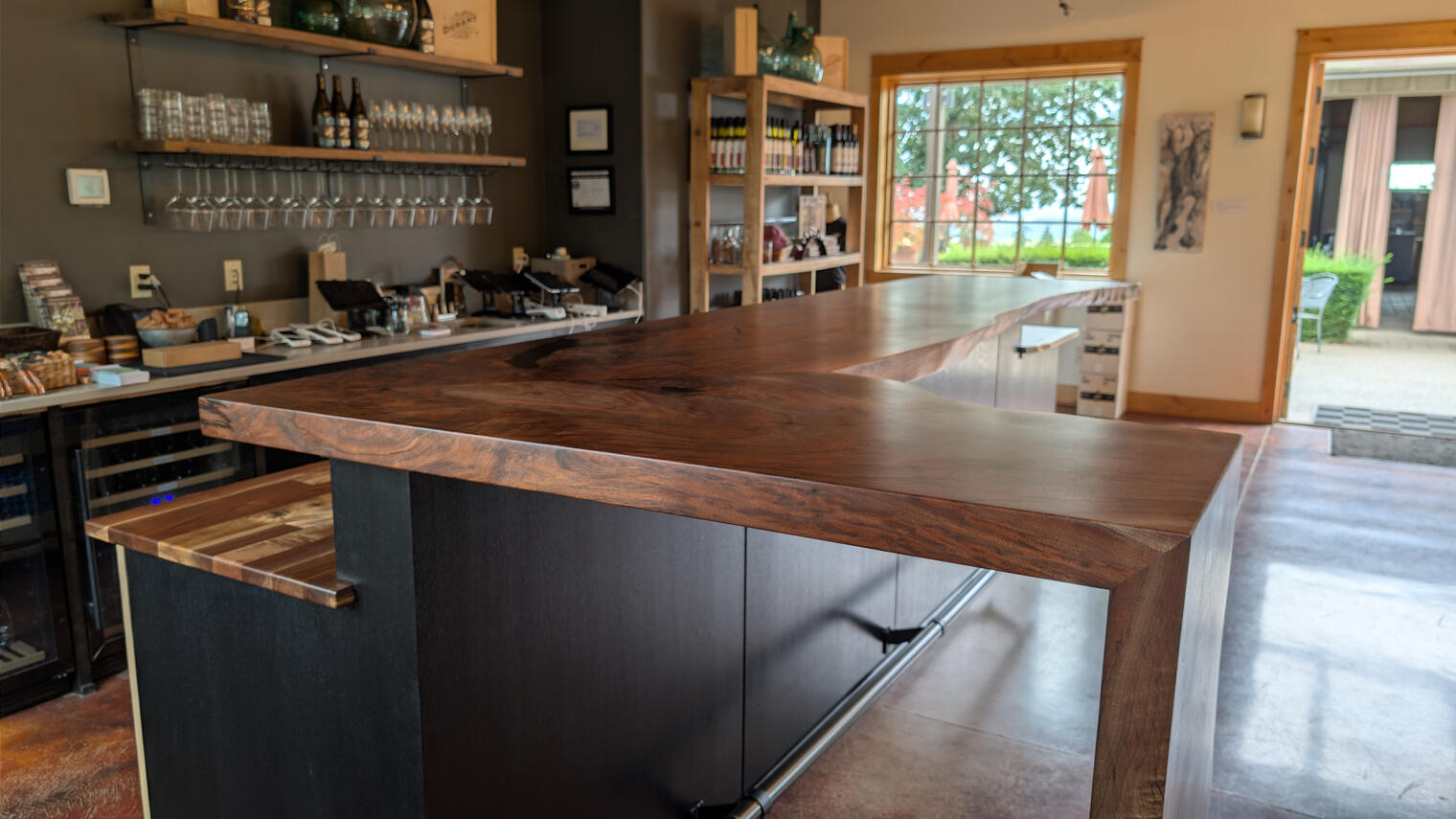 Durant Vineyard - Custom Live Edge Walnut Slab Joinery