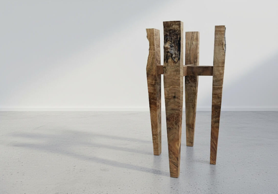 Maple Burl Plant Stand