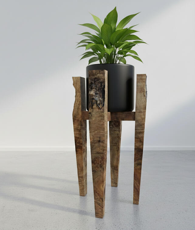 Maple Burl Plant Stand