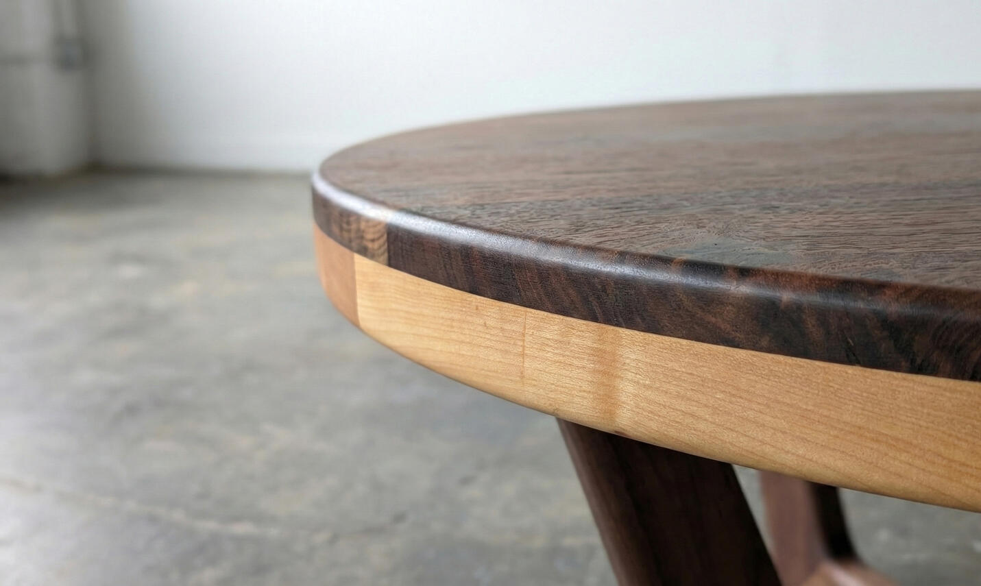 Walnut Coffee Table with Maple Accents