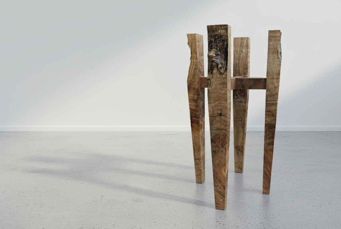 Maple Burl Plant Stand