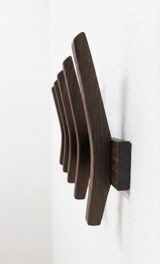 Walnut Fin Hook Rack