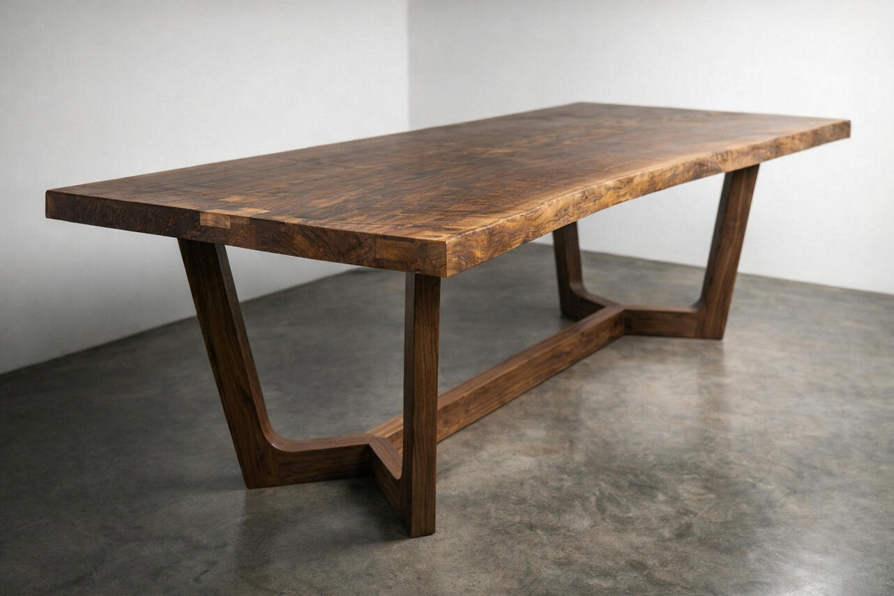 Curly Black Walnut Dining Table