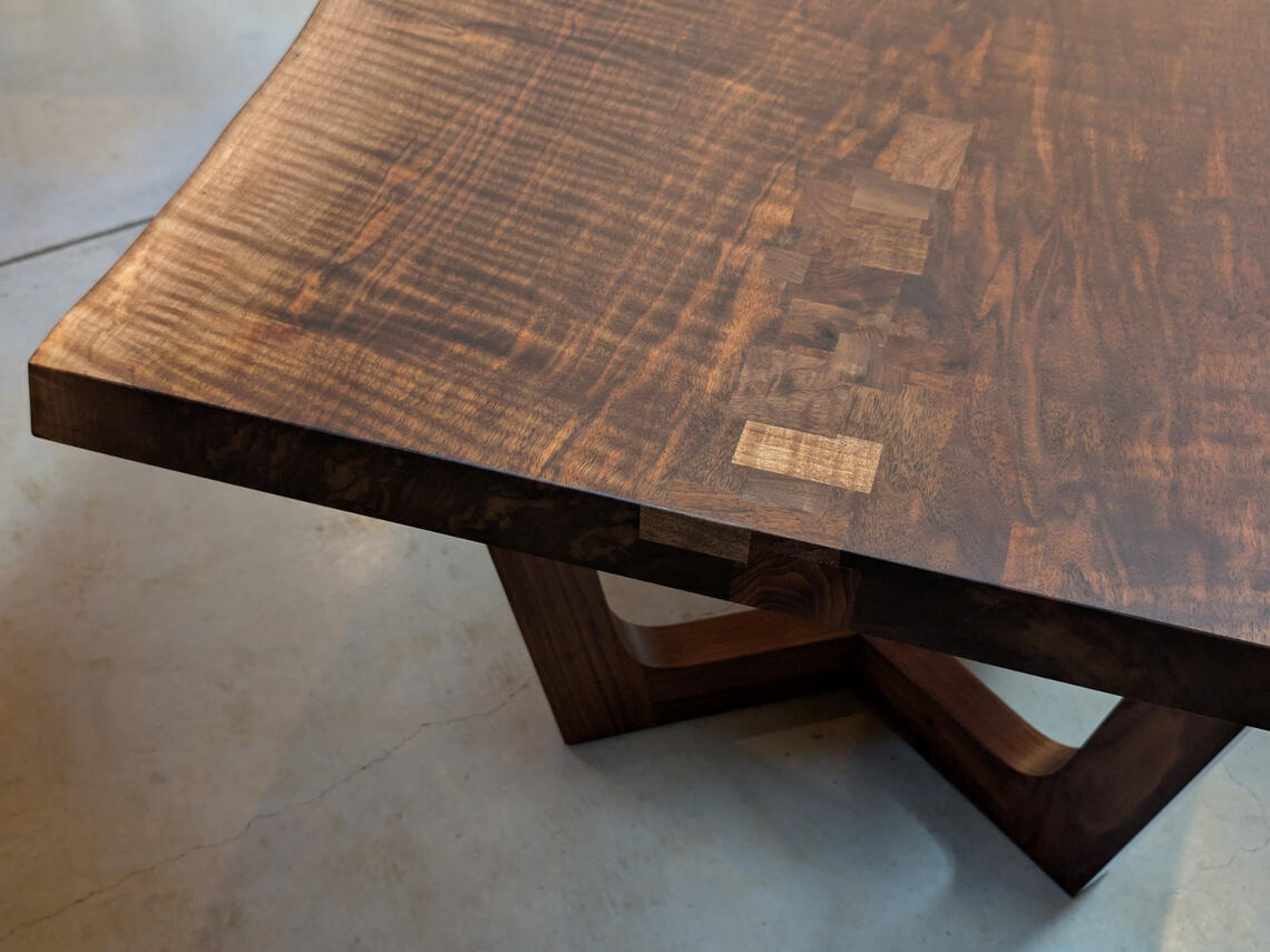 Curly Black Walnut Dining Table