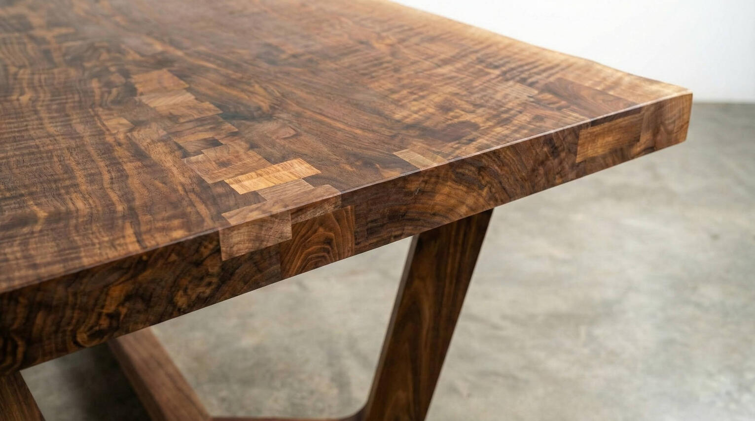 Curly Black Walnut Dining Table