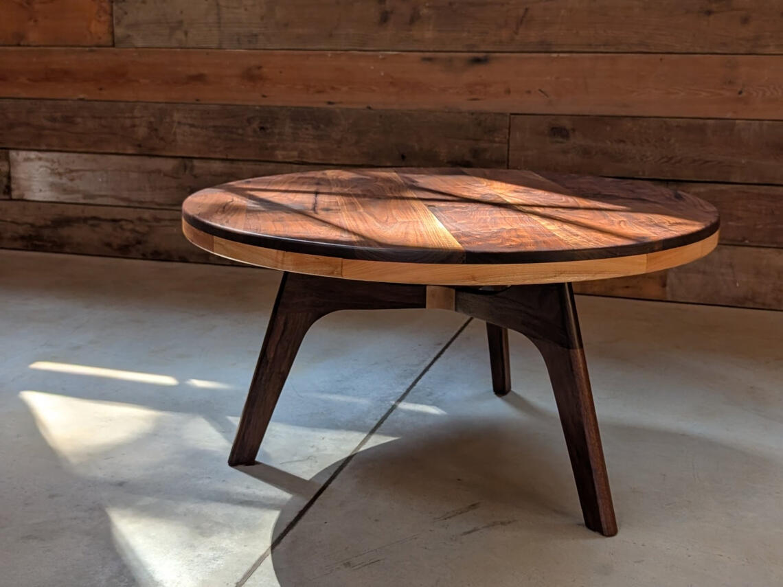 Walnut Coffee Table with Maple Accents