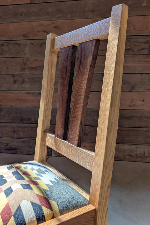 White Oak Mission Chair with Walnut Back Slats