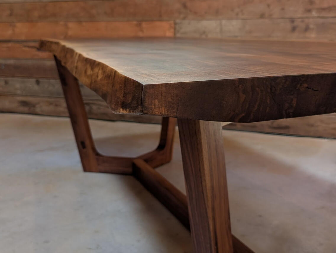 Curly Black Walnut Dining Table