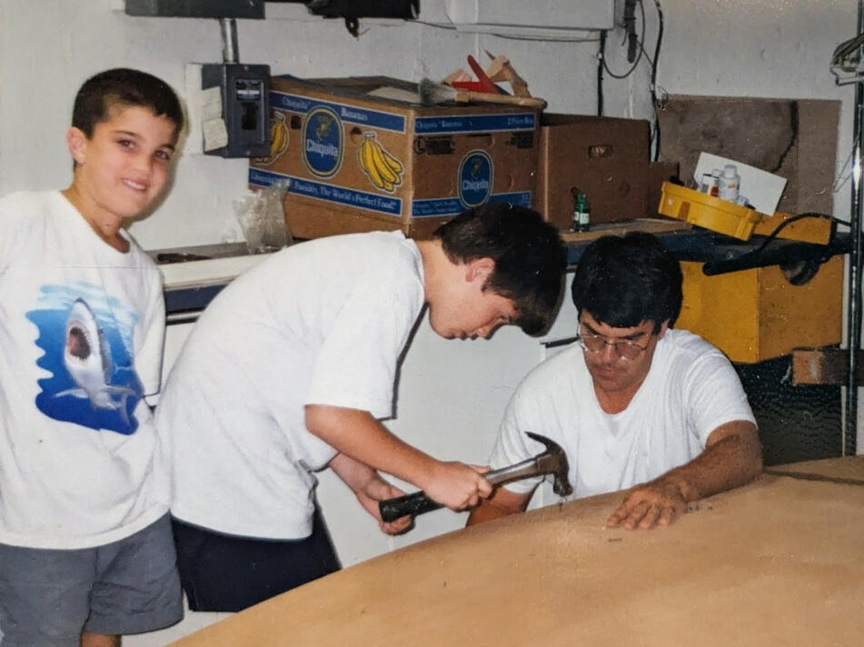 Building our skiff "Blueberry" circa 1998 Building our skiff "Blueberry" circa 1998