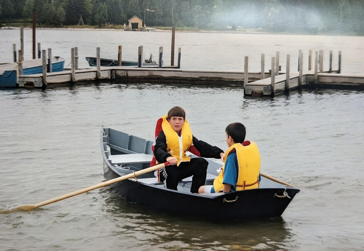 Rowing "Blueberry" in the Les Cheneaux Islands of Lake Huron, UP Michigan