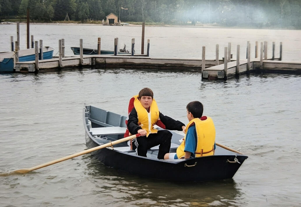 Rowing "Blueberry" in the Les Cheneaux Islands of Lake Huron, UP Michigan Rowing "Blueberry" in the Les Cheneaux Islands of Lake Huron, UP Michigan