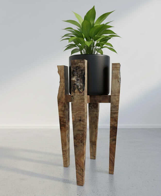 Maple Burl Plant Stand